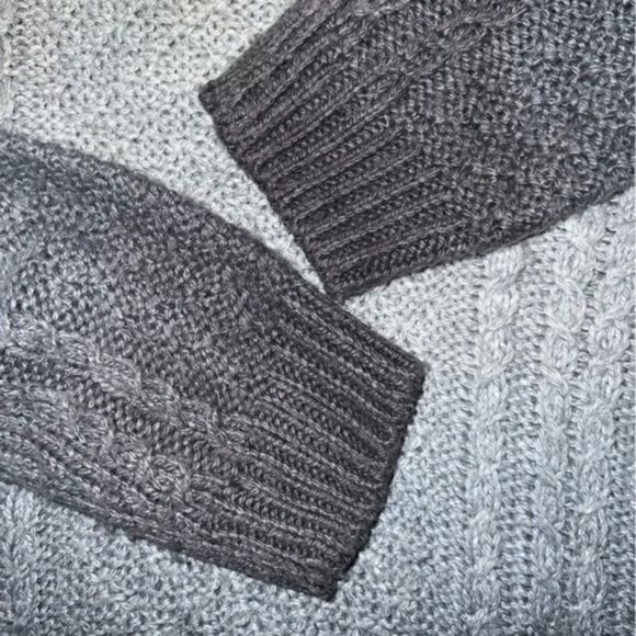 Topshop Womens Cable Knit Ombre Sweater Gray Long Sleeve Size US 10 UK 14 - Picture 4 of 6